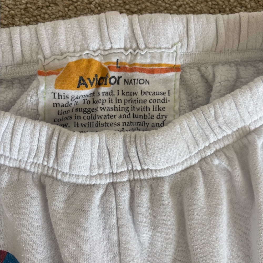 Aviator nation white sweatpants size L - Picture 5 of 7